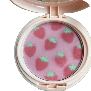 🫥 makeup, cosmetics, blush, strawberry, pink, beauty telegram sticker