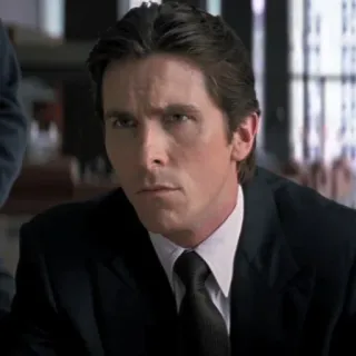 🦇 Patrick Bateman American Psycho serious, businessman, suit, christian bale, psycho telegram sticker
