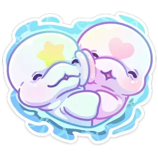 🤗 foca, animale, carino, cartone animato, kawaii, cuore, amore, adorabile whatsapp sticker