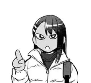 ◾️ Nagatoro Don't Toy with Me, Miss Nagatoro Anime, Manga, Miss Nagatoro, Nagatoro, Mittelfinger, Offensiv, Geste, Attitüde telegram sticker