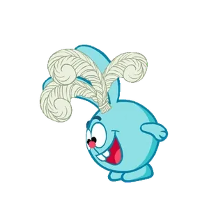 🐰 Krosh Smeshariki cartoon, bunny, blue, Smeshariki telegram sticker
