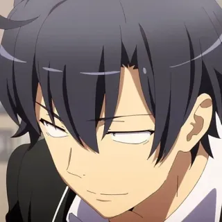 🫓 Hachiman Hikigaya My Teen Romantic Comedy SNAFU อนิเมะ, การ์ตูน, ตัวละคร, เด็กผู้ชาย, ยิ้มเยาะ, Oregairu, ฮิกิกายะ ฮาจิมัน whatsapp sticker