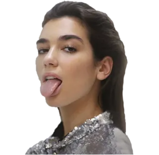 😜 mulher, língua, retrato, cantora, celebridade, pose telegram sticker