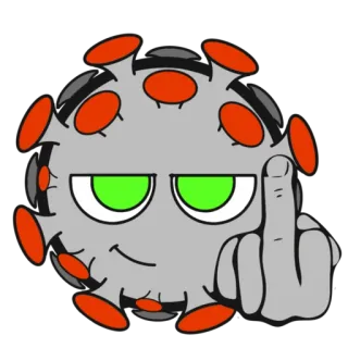 🖕 Vírus, Dedo do meio, Ofensivo, Gesto, Desenho animado telegram sticker