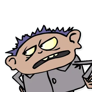 😠 desenho animado, bravo, personagem, ilustração, arte digital whatsapp sticker