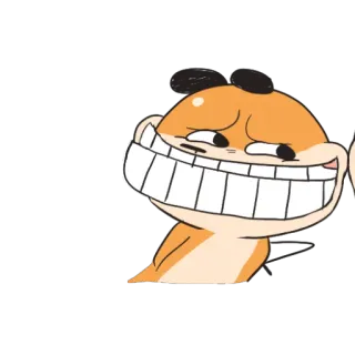 😬 hoạt hình, động vật, sinh vật, mỉm cười, vui vẻ, nhân vật telegram sticker