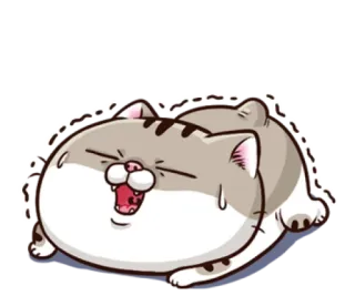 😫 고양이, 귀여운, 지친, 웃긴, 동물, 만화 telegram sticker