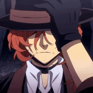 🥃 Chuuya Nakahara Bungou Stray Dogs Anime, Charakter, Hut, Rote Haare, Bungou Stray Dogs, Chuuya Nakahara telegram sticker