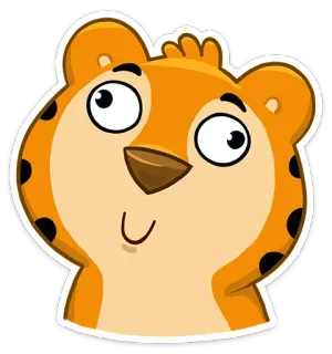 😜 animal, dessin animé, tigre, autocollant, mammifère, illustration telegram sticker