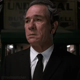 😕 Agent K Men in Black film, Men in Black, agent, Tommy Lee Jones, zwart pak, MIB telegram sticker
