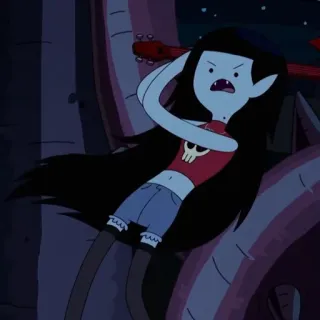🖤 Marceline Adventure Time cartoon, vampire, girl, music, skull whatsapp sticker
