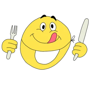 🍝 Emoticon, Comendo, Garfo, Faca, Comida, Faminto whatsapp sticker