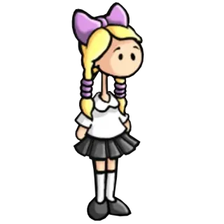 🎀 만화, 소녀, 금발, 땋은 머리, 리본 telegram sticker