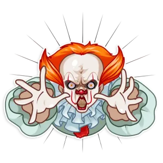 😠 Pennywise It Chú hề, Kinh dị, Pennywise, Quái vật, Đáng sợ, Gã hề ma quái telegram sticker