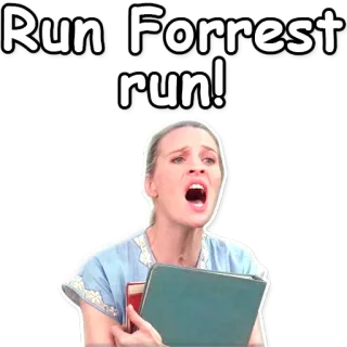 💫 Forrest Gump Run Forrest run! Forrest Gump, Run, Jenny, movie, running telegram sticker