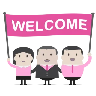 👋 WELCOME benvenuto, saluto, affari, team, ufficio, persone telegram sticker
