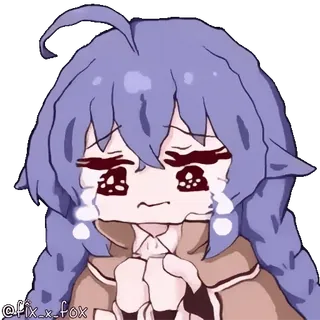 😢 @fix_x_fox Anime Mädchen, weinend, traurig, kawaii, Tränen whatsapp sticker