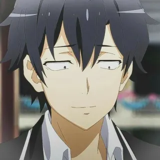 ⛓ Hachiman Hikigaya My Teen Romantic Comedy SNAFU Anime, Charakter, Teenager, Junge, Ausdruck, Manga whatsapp sticker