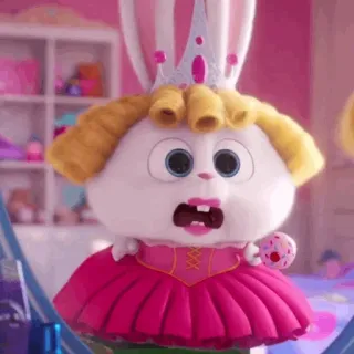 🍬 Snowball The Secret Life of Pets bunny, rabbit, crown, cartoon, animated, princess telegram sticker