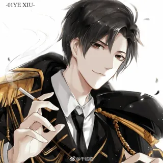 🚬 -01YE XIU- Аниме, Курение, Военный, Офицер, Красивый, Униформа telegram sticker