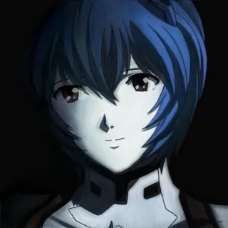 🌟 Rei Ayanami Neon Genesis Evangelion Anime, Rei Ayanami, Evangelion, Charakter, blaue Haare, Porträt telegram sticker