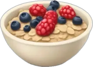🤩 oatmeal, breakfast, berries, healthy, food, bowl, granola, fruit telegram sticker
