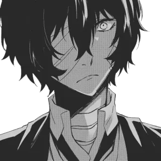 👿 Dazai Osamu Bungo Stray Dogs anime, manga, Dazai, Bungo Stray Dogs, character, art telegram sticker