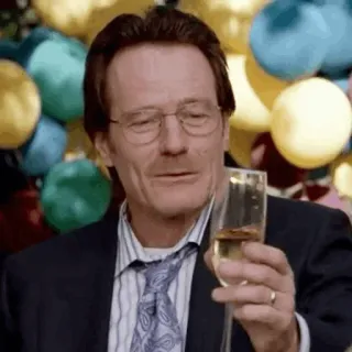 🌓 Walter White Breaking Bad tv show, actor, celebration, chemistry teacher, meth telegram sticker