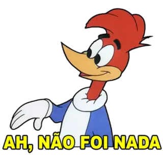 👌 Woody Woodpecker AH, NÃO FOI NADA Pica-Pau, Desenho animado, Pássaro telegram sticker