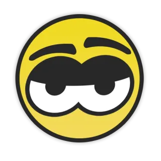 😐 emoji, face, yellow, eyes, expression telegram sticker