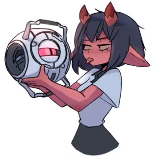 🤬 Helltaker demon, Wheatley Helltaker, Portal telegram sticker