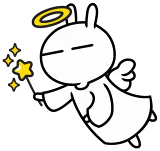😇 anioł, kreskówka, skrzydła, halo, gwiazdy telegram sticker