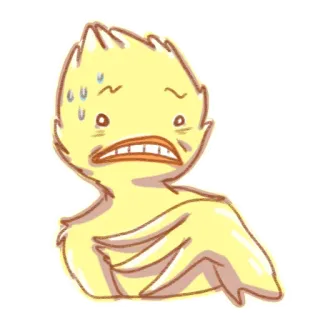 😨 Ente, Cartoon, Lustig, Schwitzen, Nervös, Illustration telegram sticker