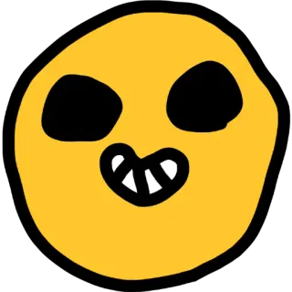 😁 Emoji, Spaventoso, Smiley, Cartone animato, Giallo, Faccia telegram sticker