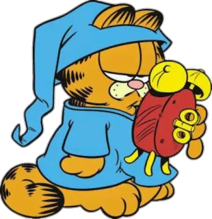 ⏰ Garfield Garfield, gato, sonolento, pijama, desenho animado, personagem telegram sticker