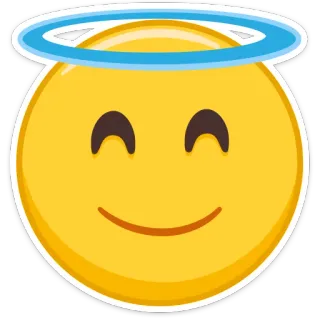 😇 Emoji, Smiley, Halo, Engel, Blij, Leuk telegram sticker