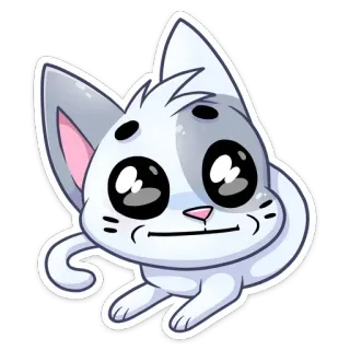 😐 gato, desenho animado, fofo, animal telegram sticker
