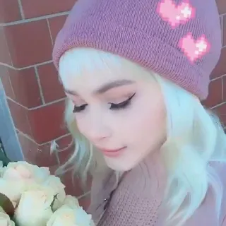 💕 femme, roses, portrait, chapeau, beauté, fleurs telegram sticker