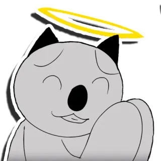 😇 mèo, động vật, hoạt hình, vòng hào quang, dễ thương telegram sticker