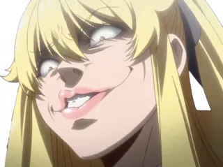 🤪 Anime, Cara, Expresión, Divertido, Meme, Pelo Rubio, Dibujo Animado, Mujer telegram sticker