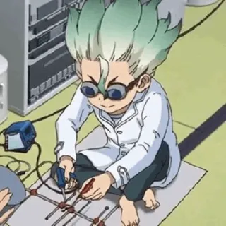 ⏱ Senku Ishigami Dr. Stone anime, science, scientist, character, Dr. Stone, Senku Ishigami telegram sticker