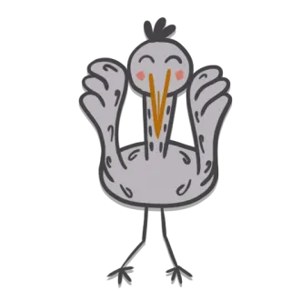 ☺️ uccello, carino, cartone animato, animale, adesivo telegram sticker