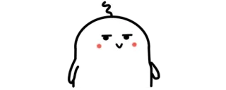😊 blob, white, cute, minimalist telegram sticker