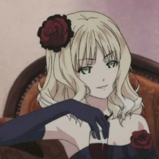 🗝 Anime, Rose, Femme, Cheveux Blonds, Dessin animé, Personnage whatsapp sticker