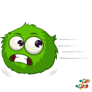 🏃 verde, esponjoso, monstruo, rápido, dibujos animados, mono, animado whatsapp sticker