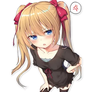 💢 Anime, Menina, Brava, Beicinho, Desenho animado telegram sticker