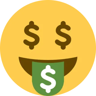 🤑 money, emoji, dollar sign, wealth, finance telegram sticker