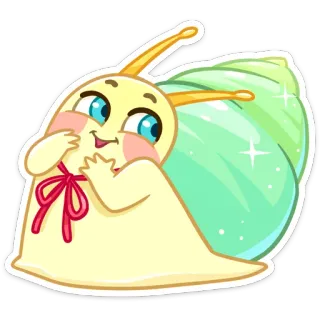 ☺️ siput, imut, kawaii, kartun, binatang, senang whatsapp sticker