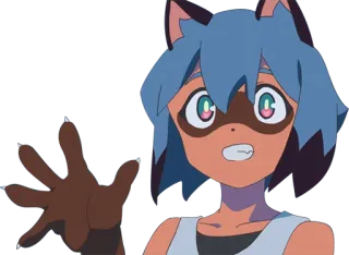 👋 Michiru Kagemori BNA Anime, BNA, Michiru Kagemori, Tanuki, Furry whatsapp sticker