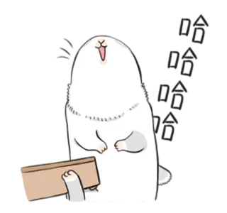 😊 conejo, animal, dibujos animados, lindo, caja, feliz telegram sticker